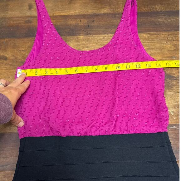 Express Bandage Party Cocktail Dress Fuchsia & Black Body Contouring Size XS - Picture 8 of 9